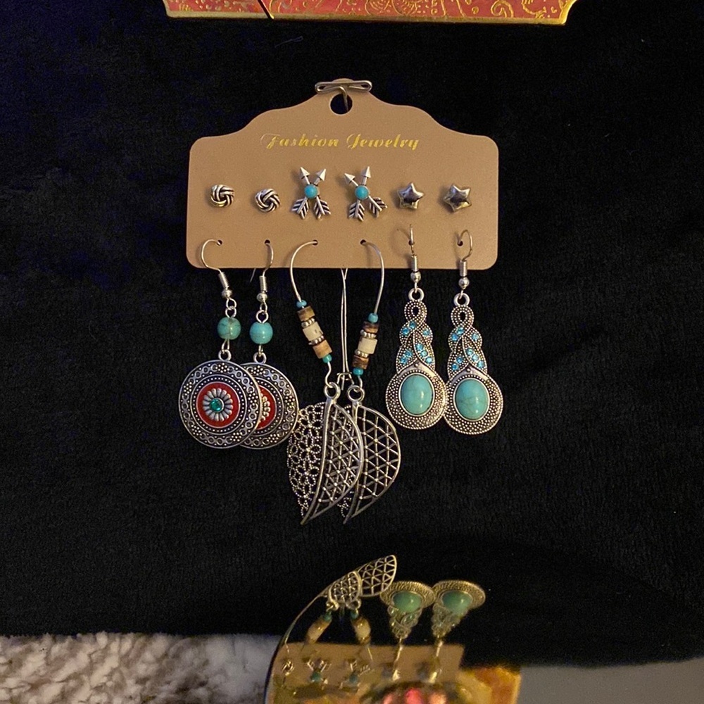 6 Pairs of Spiritual, Tribal, Bohemian Earrings